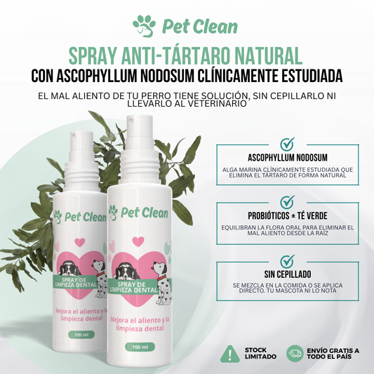 PetClean™ — Dientes Limpios y Aliento Fresco para Perros y Gatos · Sin Cepillo y Sin Anestesia