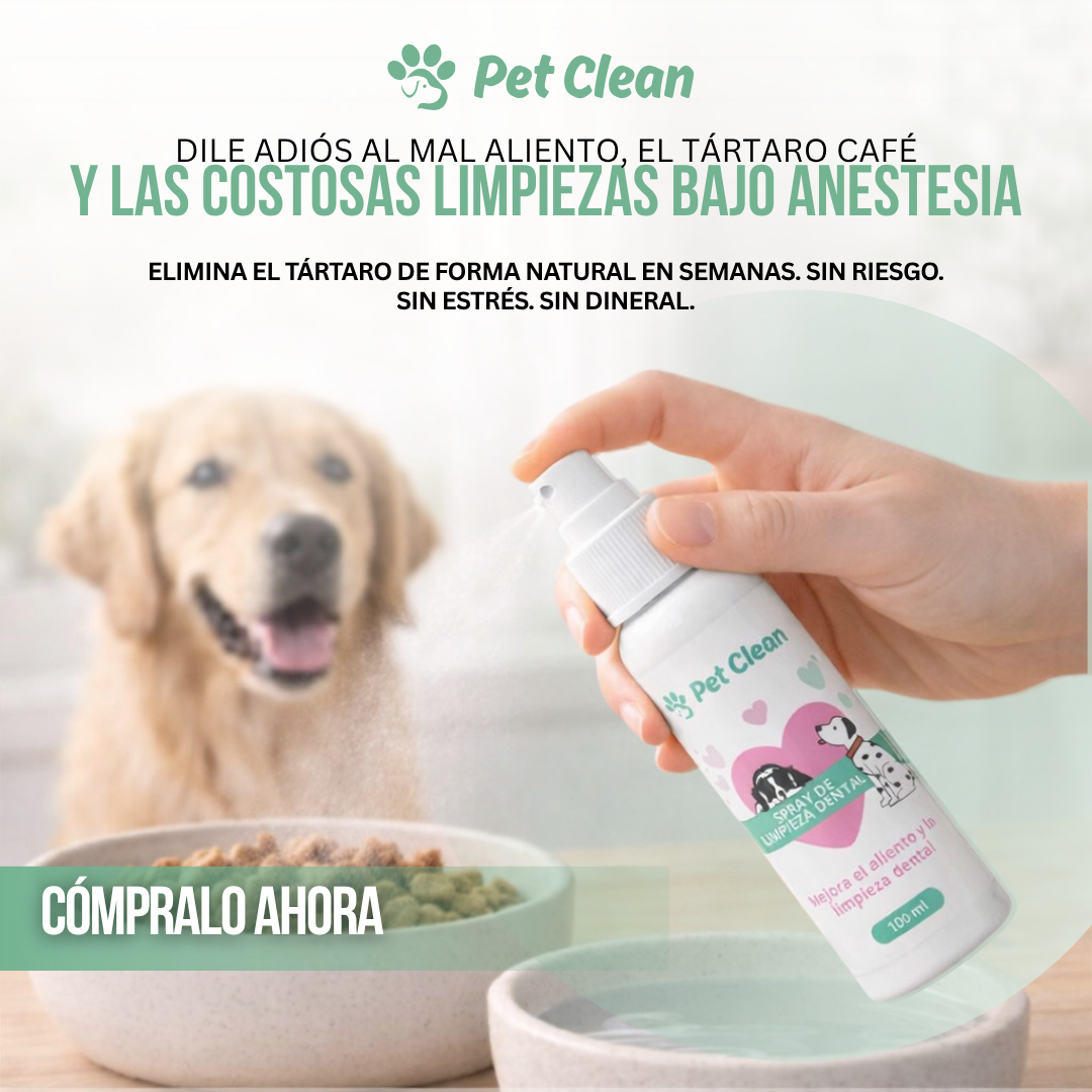 PetClean™ — Dientes Limpios y Aliento Fresco para Perros y Gatos · Sin Cepillo y Sin Anestesia