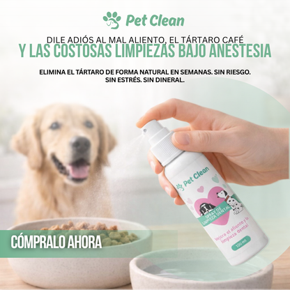 PetClean™ — Dientes Limpios y Aliento Fresco para Perros y Gatos · Sin Cepillo y Sin Anestesia